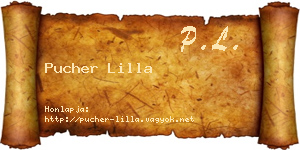 Pucher Lilla névjegykártya